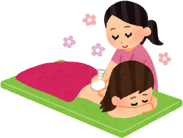 Illustration of a Massage Therapist Using a Herbal Ball